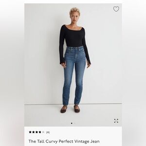 Madewell curvy perfect vintage Jean 28 tall Decatur wash